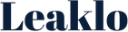 The word 'Leaklo' in dark blue text on a white background